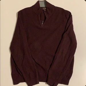 Tasso Elba maroon quarter zip